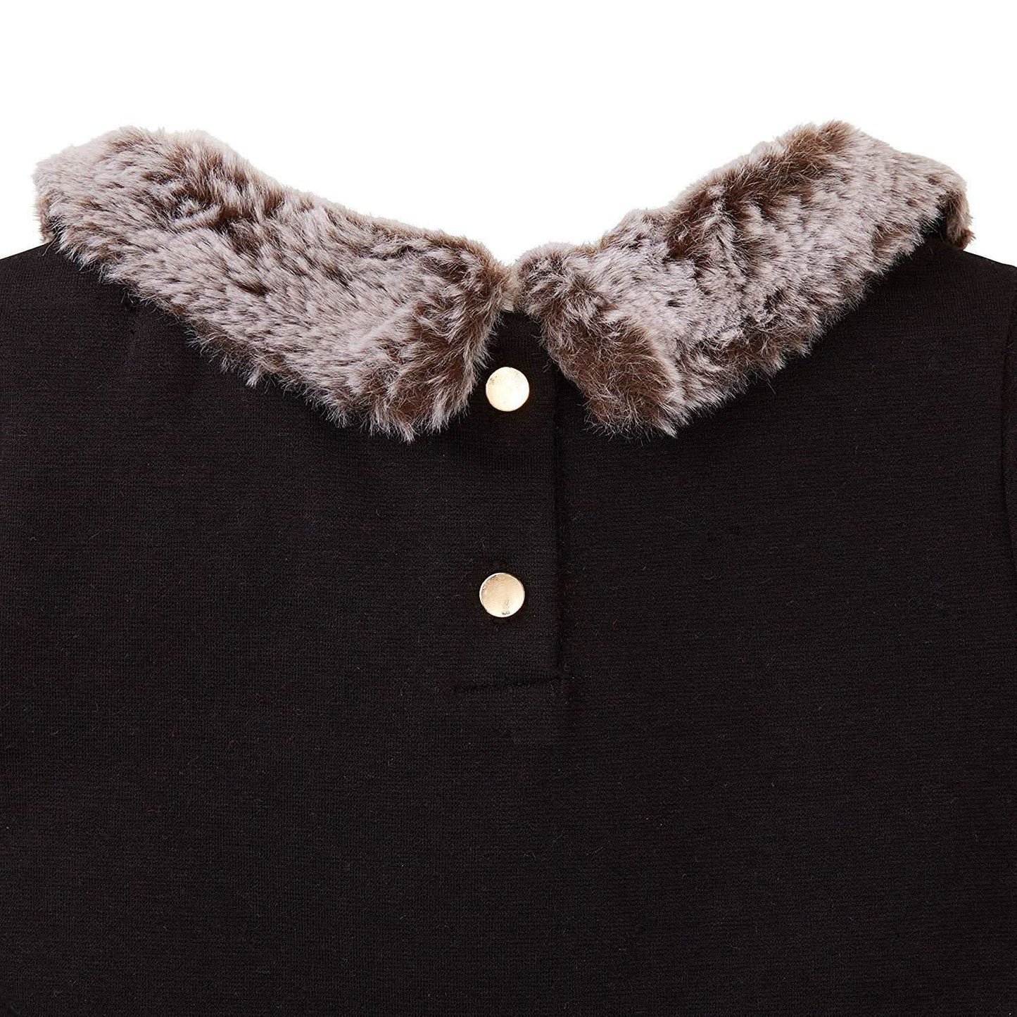 Fit and Flare Ponte Dress with Faux Fur - Baby