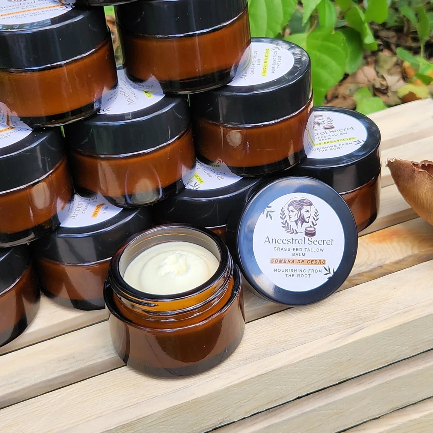 Sombra De Cedro Grass fed Beef Tallow Balm for Men - 0.55 Oz | 2 Oz