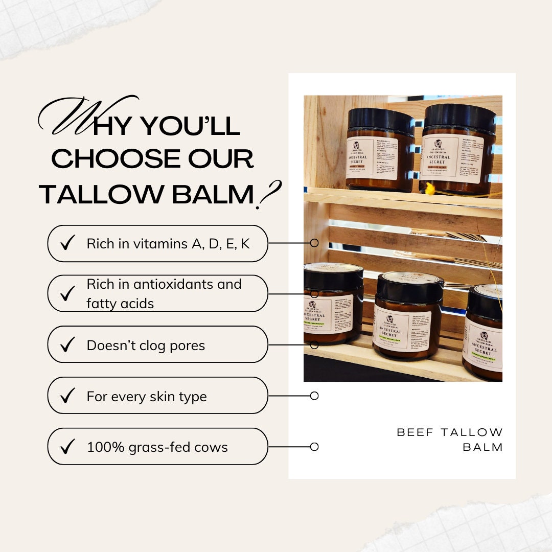 Sombra De Cedro Grass fed Beef Tallow Balm for Men - 0.55 Oz | 2 Oz