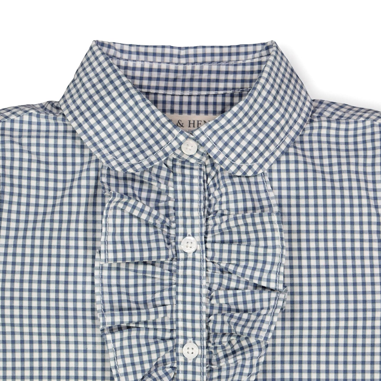 Ruffle Front Shirt with Puff Sleeves