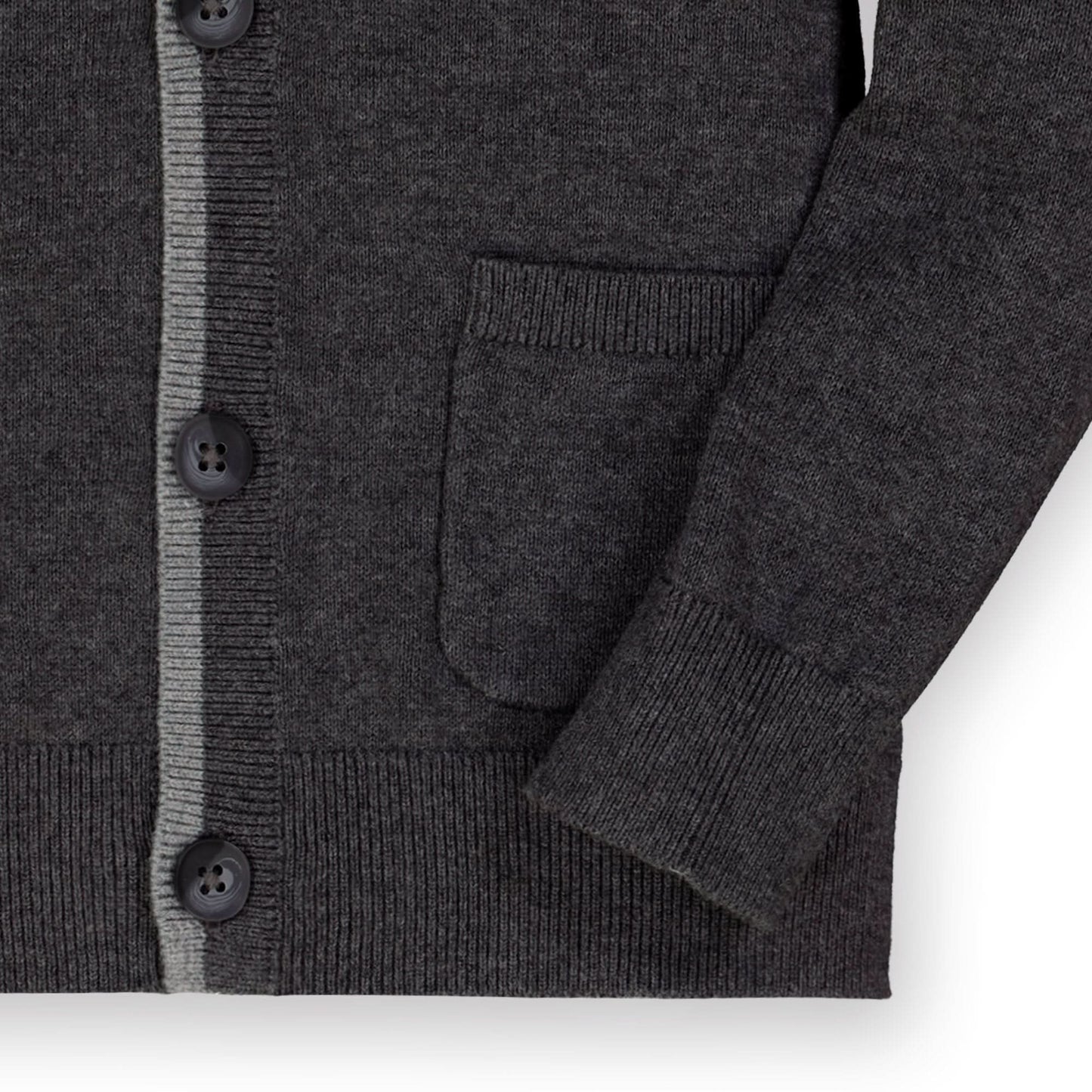 Organic Tipped Cardigan with Elbow Patches