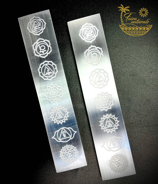 7 Chakra Selenite Crystal Charging Plate