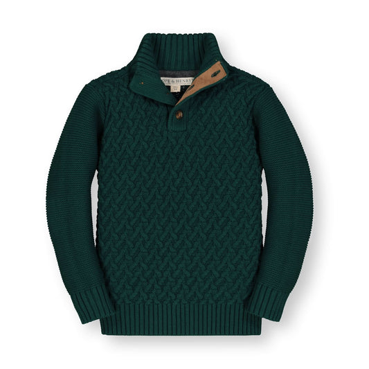 Mock Neck Cable Sweater