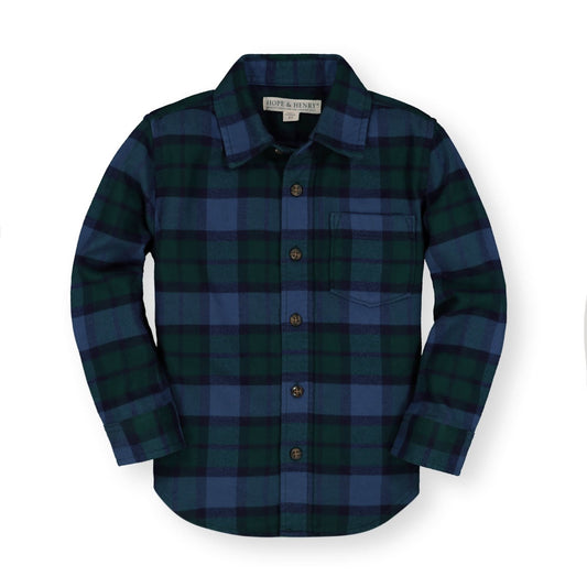 Brushed Flannel Button Down Organic Shirt - Baby