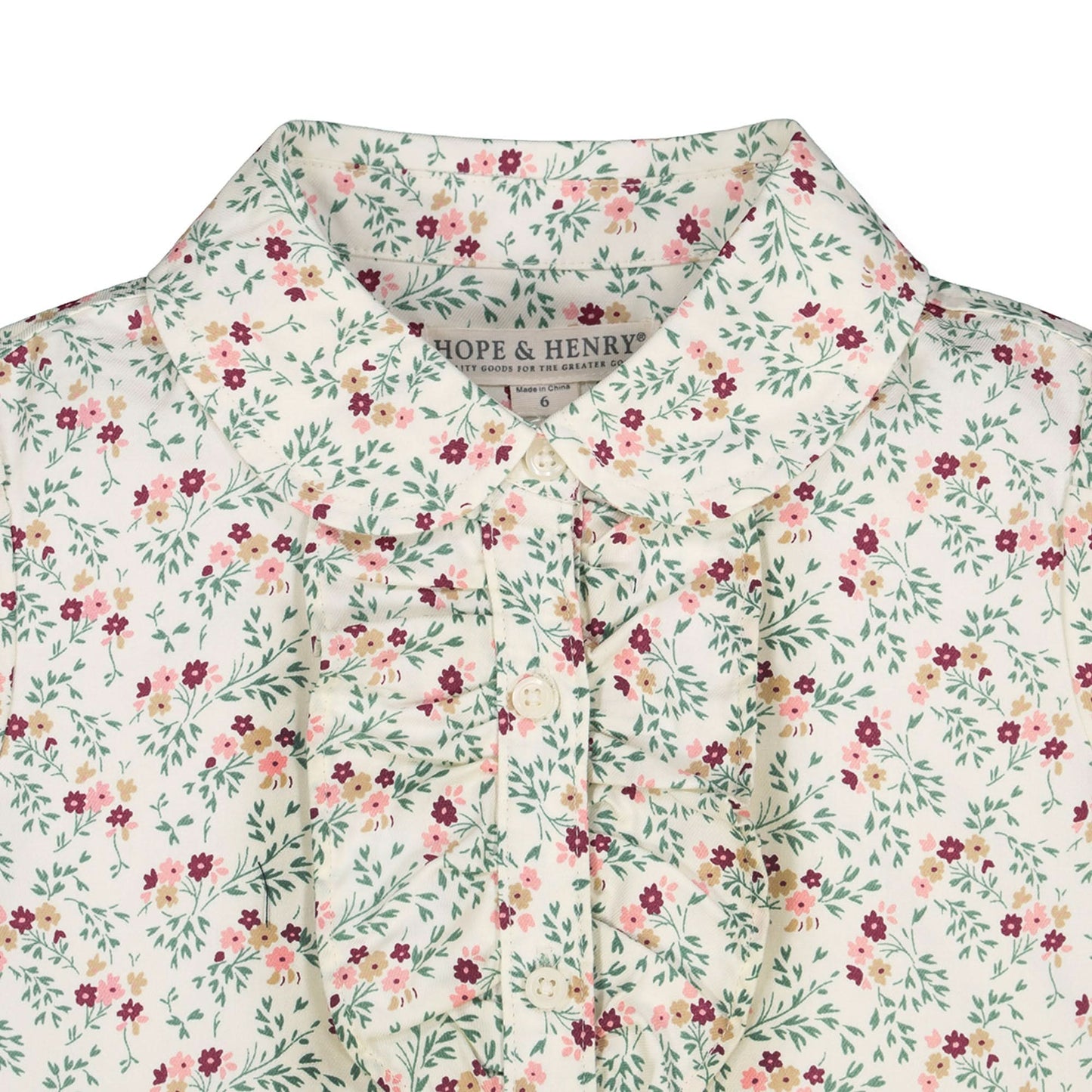 Ruffle Front Shirt with Puff Sleeves - Baby