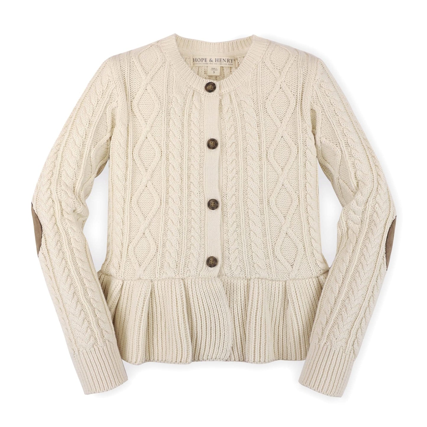 Cable Peplum Cardigan