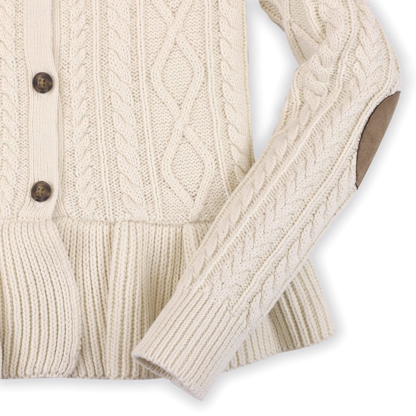 Cable Peplum Cardigan