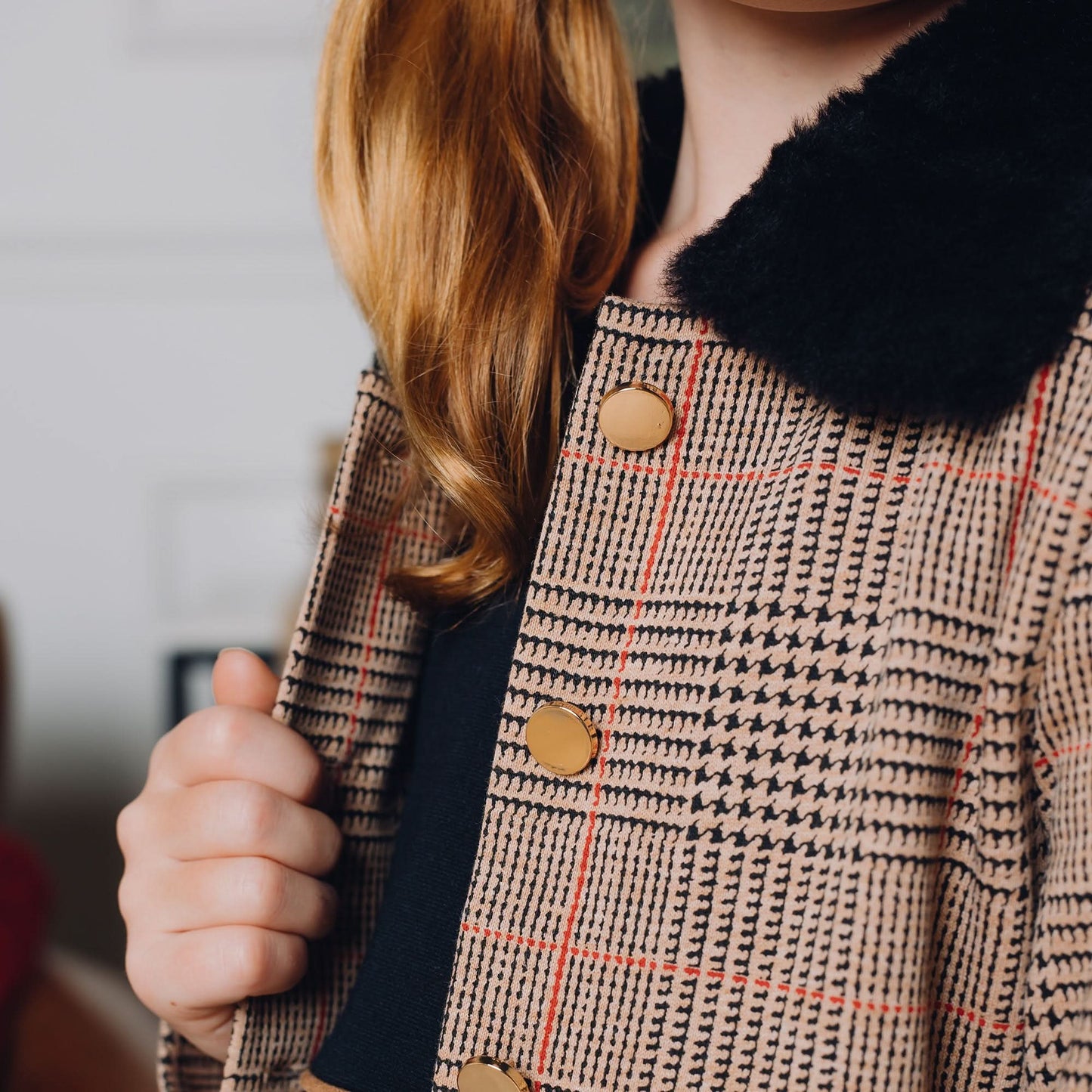 Faux Fur Collar Fleece Coat