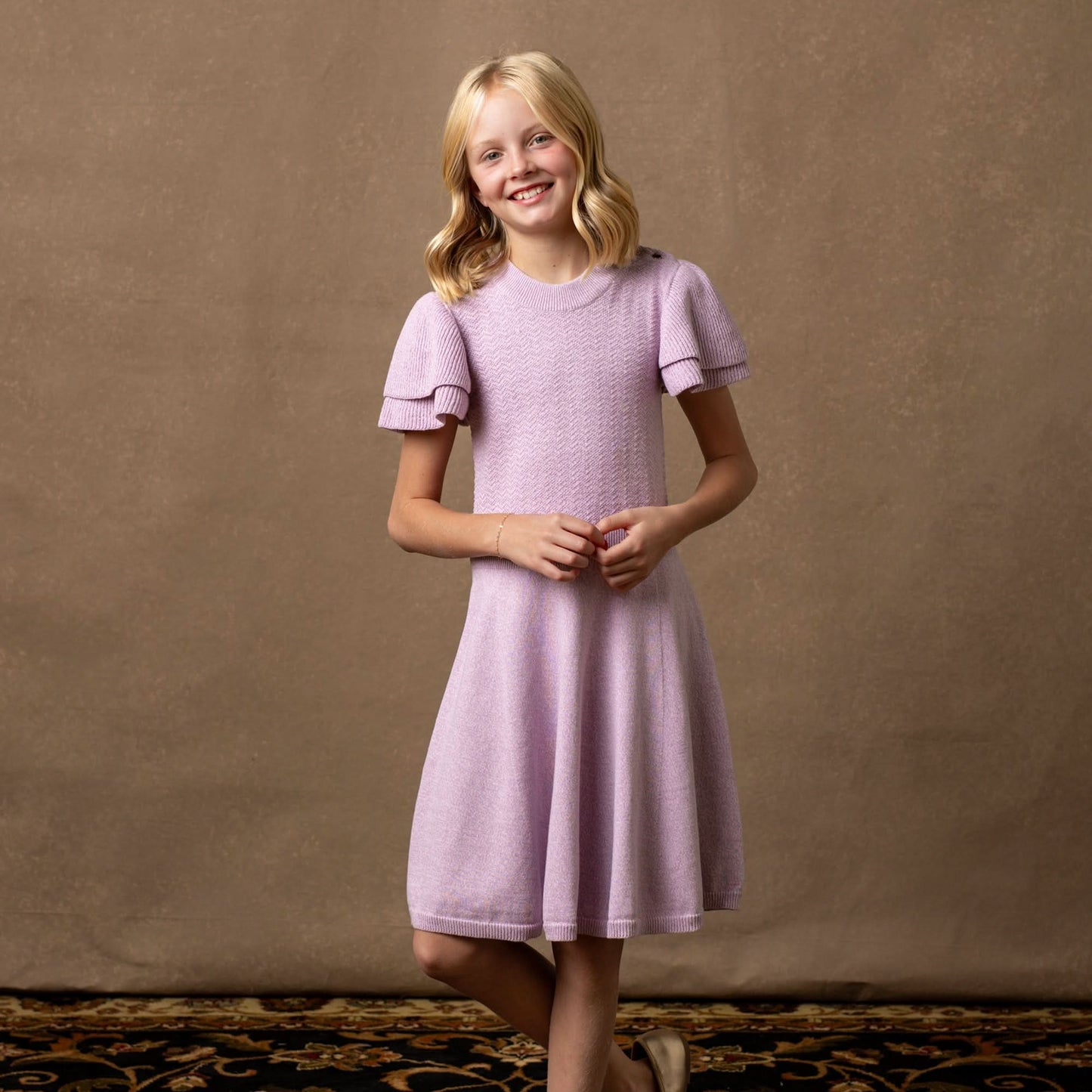 Organic Flutter Sleeve Sweater Dress