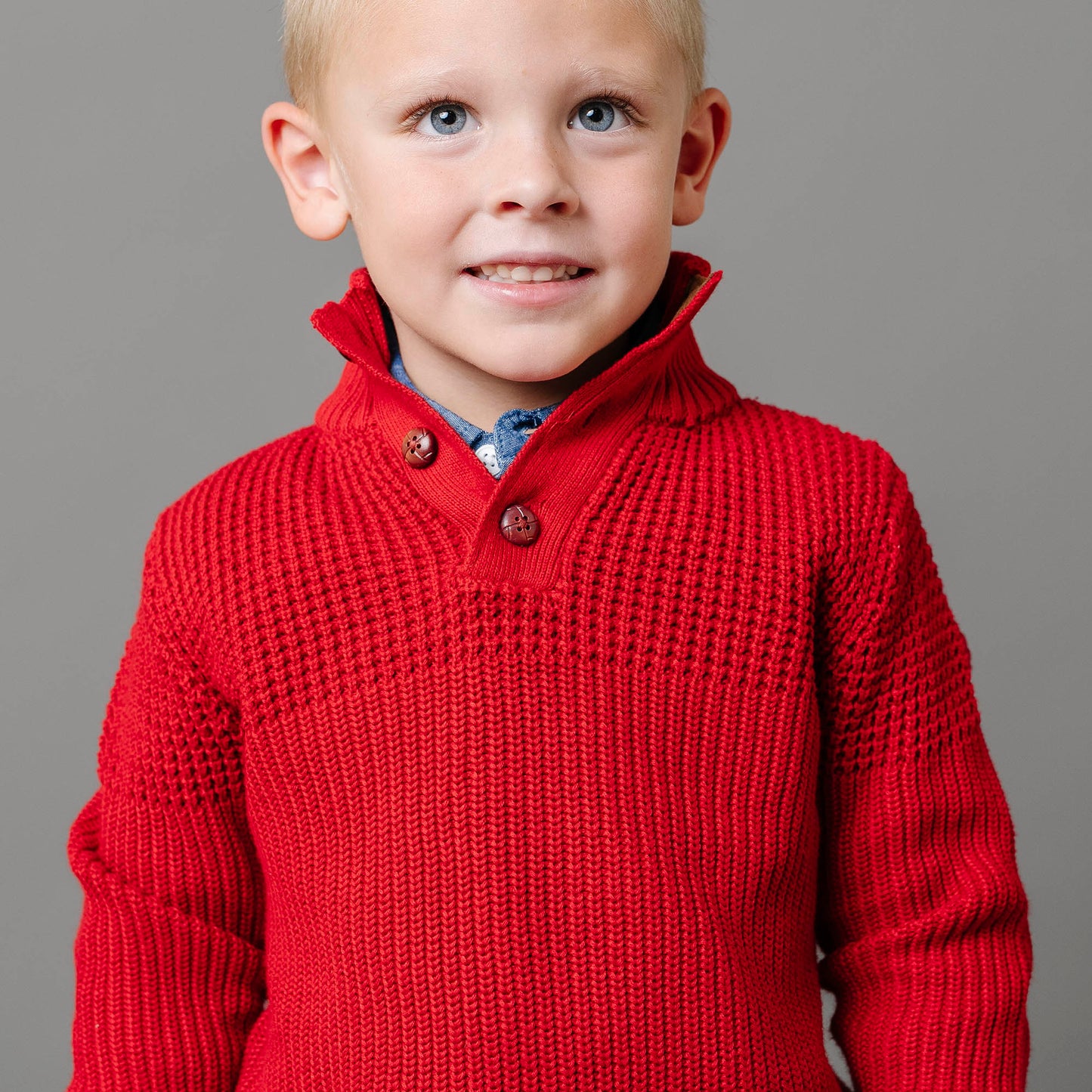 Organic Mix Stitch Mock Neck Sweater with Elbow Patches