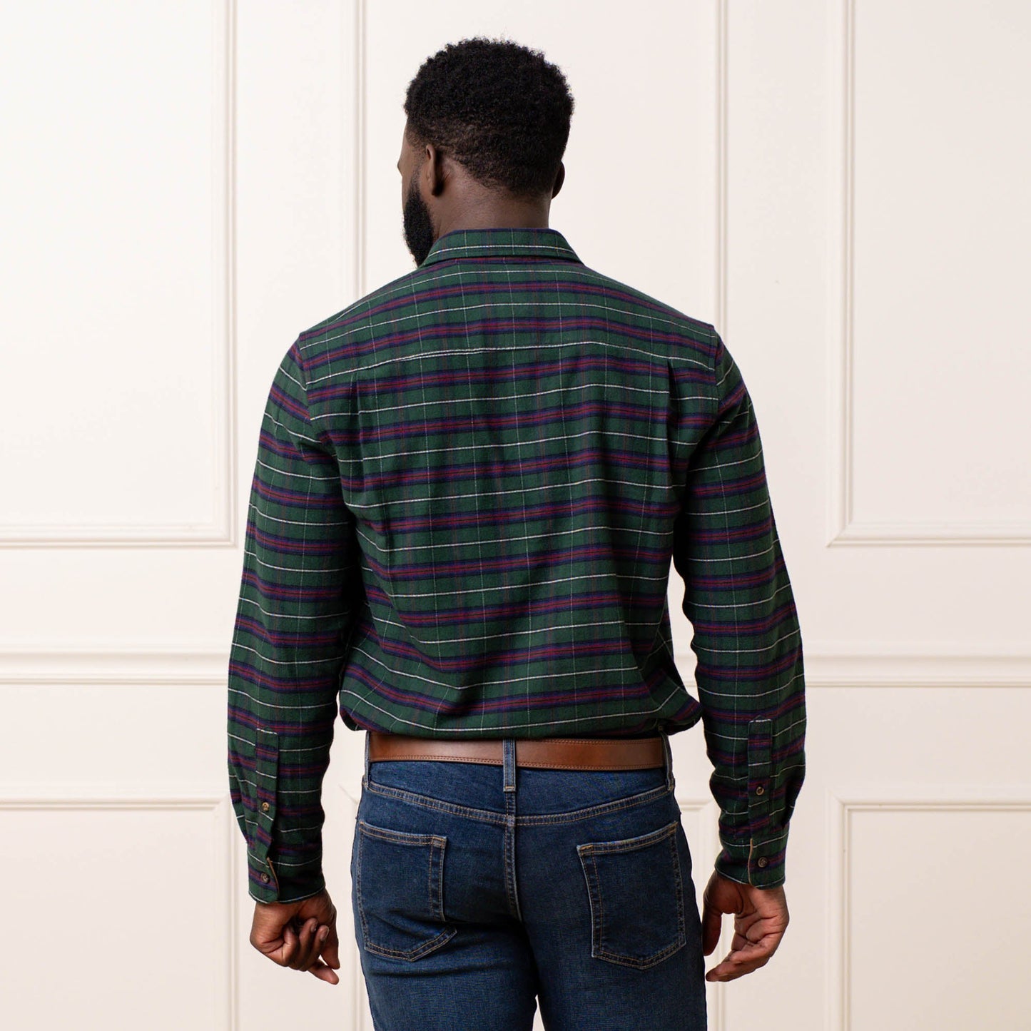 Organic Flannel Shirt with Suede