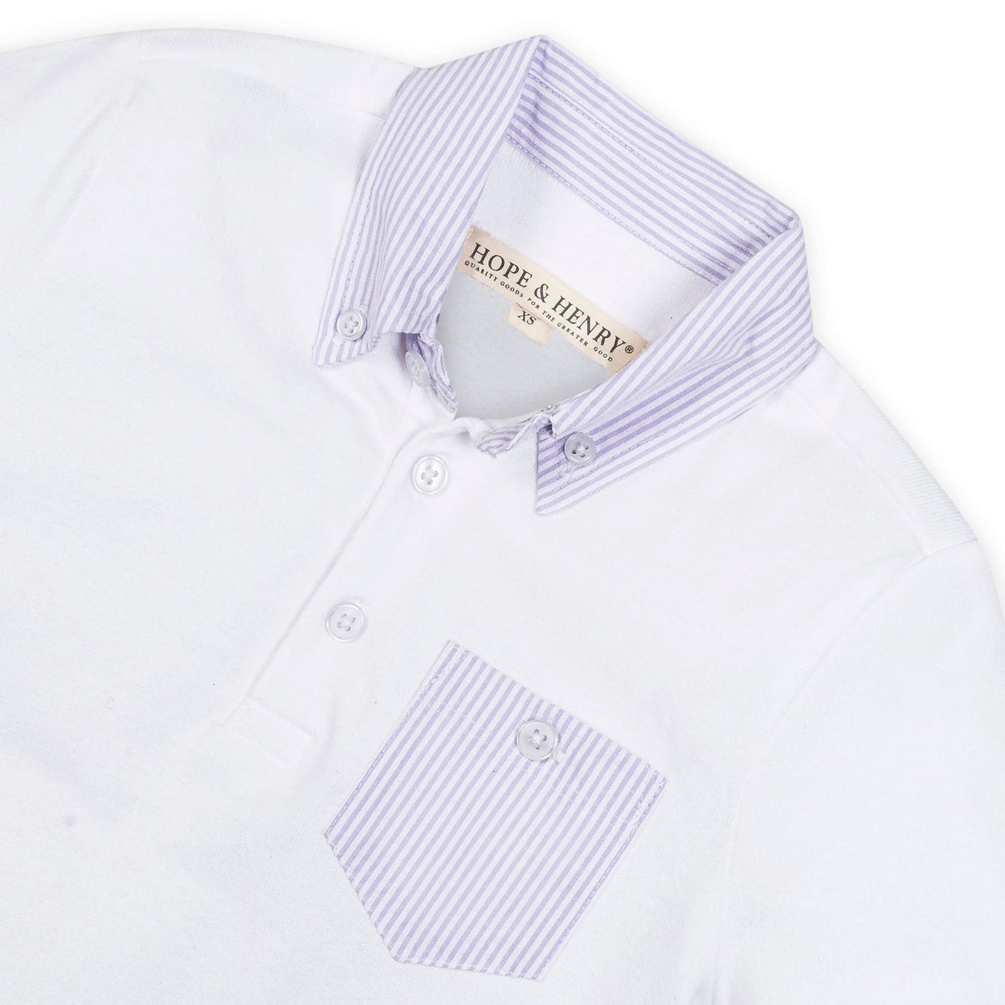 Organic Jersey Polo with Seersucker Trim - Baby