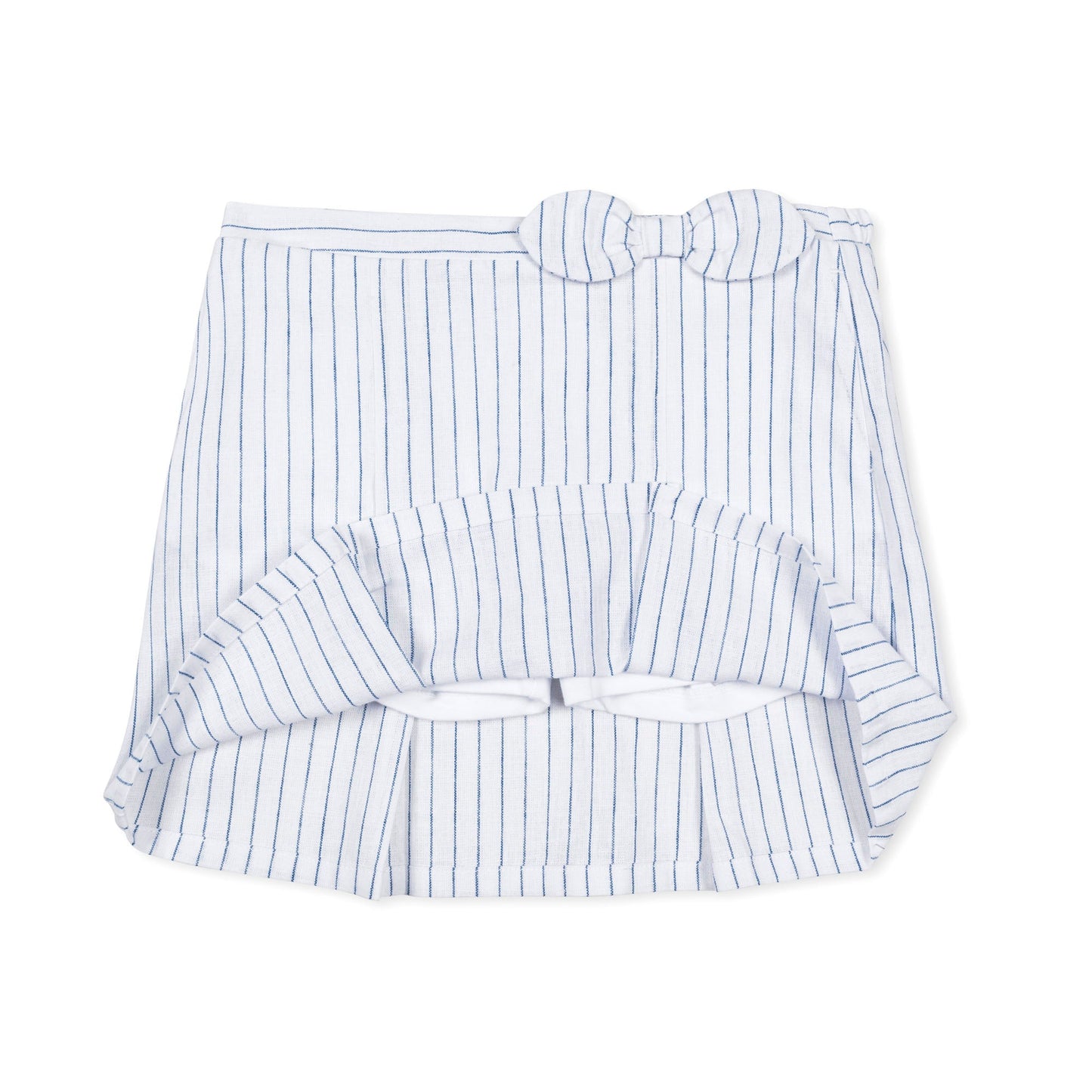 Linen Pleated Bow Skort