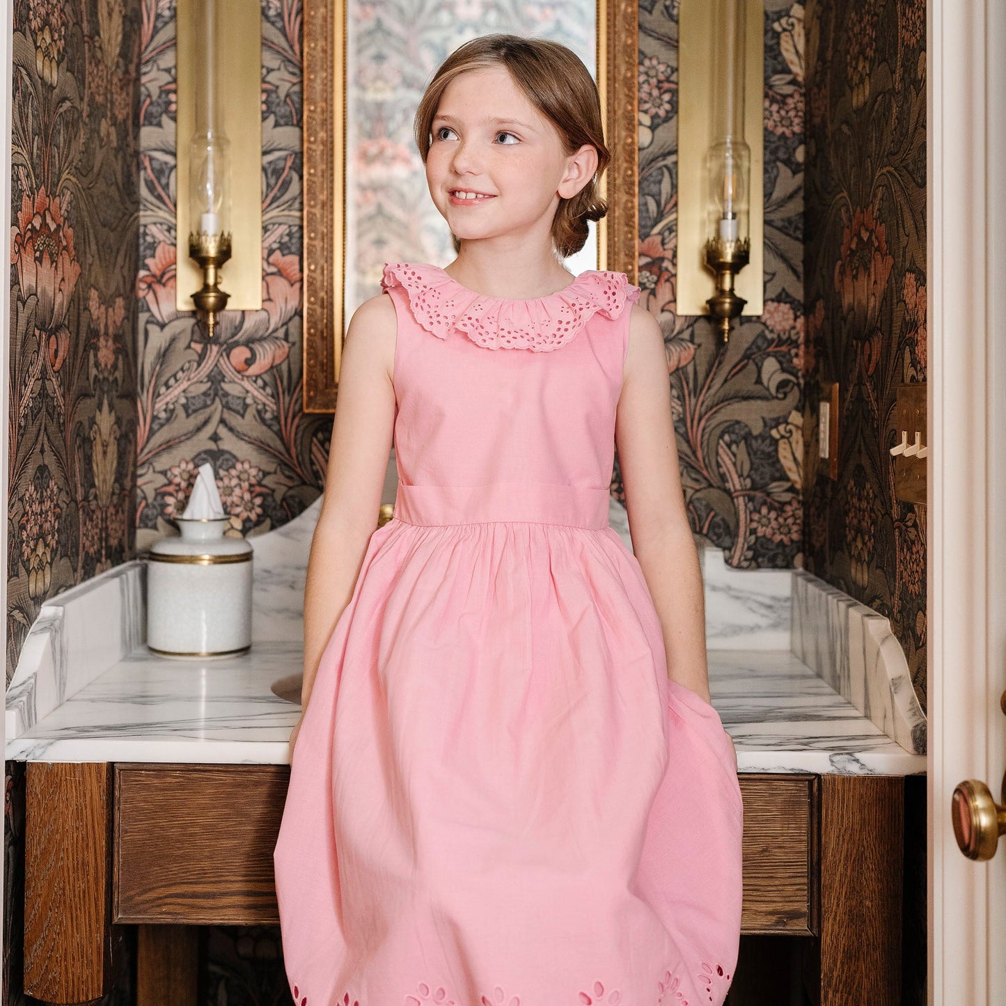 Organic Ruffle Collar Party Dress