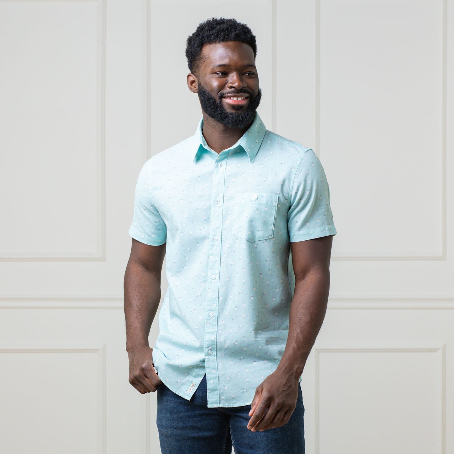 Linen Short Sleeve Button Down Shirt