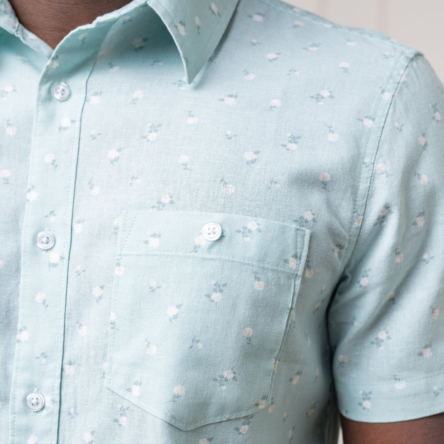 Linen Short Sleeve Button Down Shirt