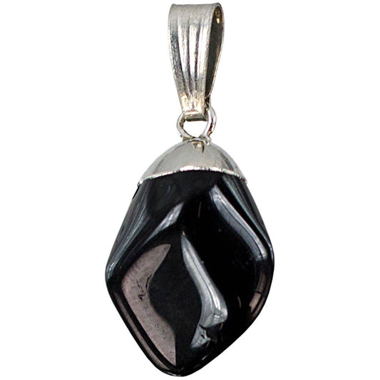 Tumbled Stone Pendant Black Onyx