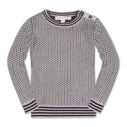 Organic Intarsia Crew Neck Sweater - Baby