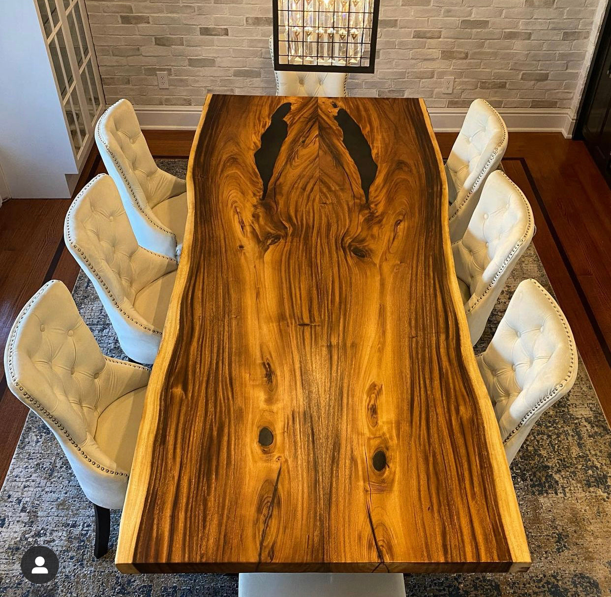 Live Edge Bookmatch Acacia Dining Table