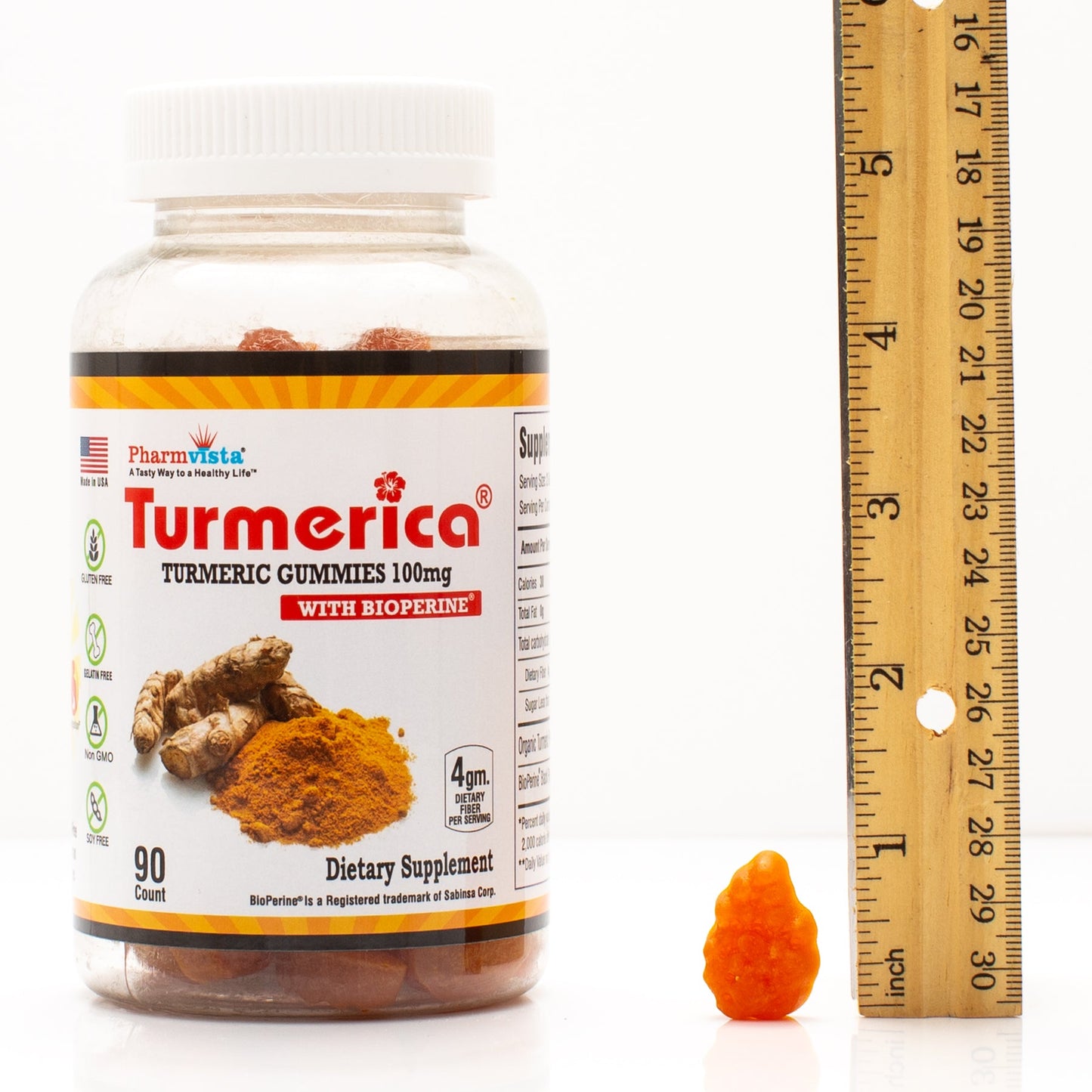 Turmeric Curcumin Gummies  - 100mg with BioPerine Black Pepper for Enhanced Absorption, 90 Count
