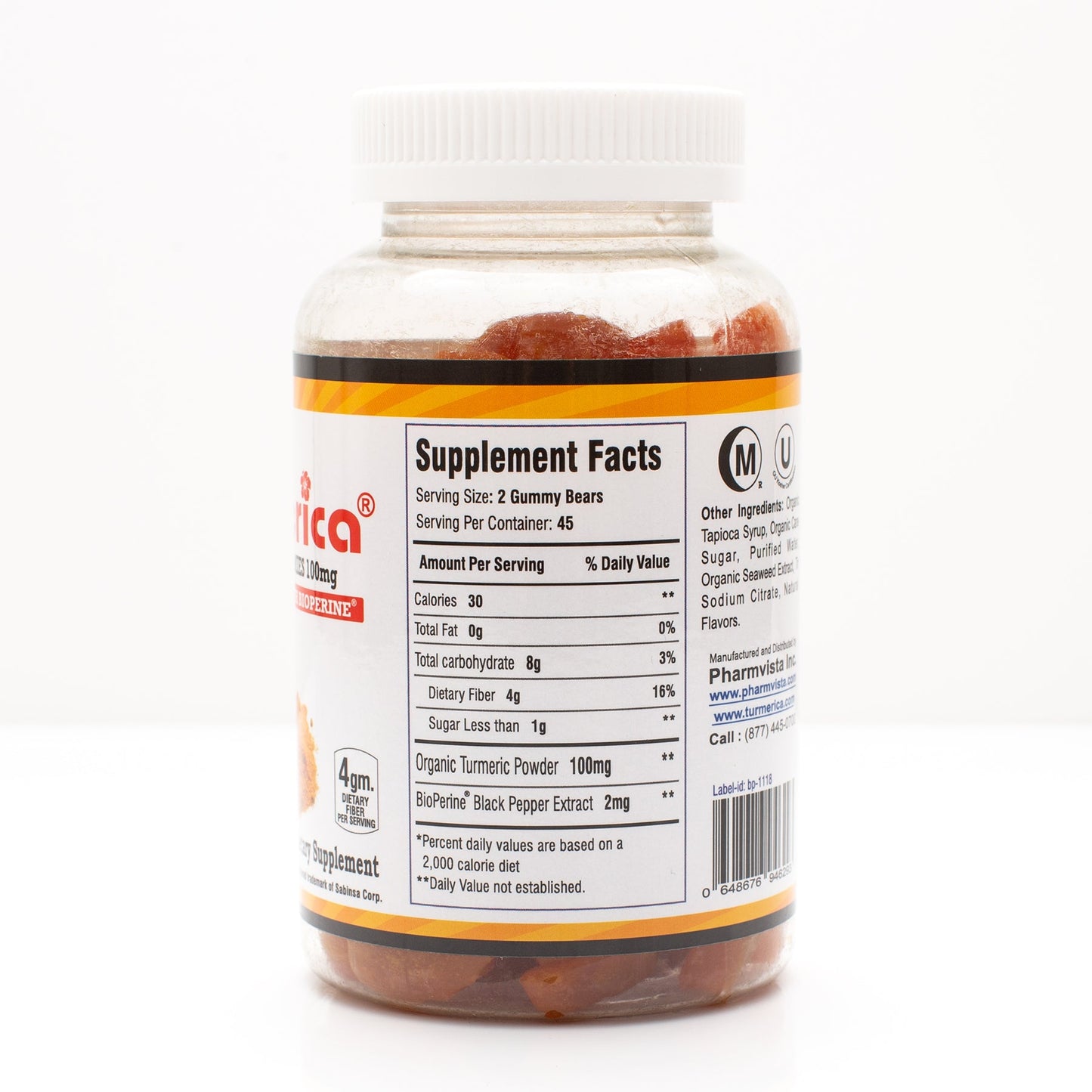 Turmeric Curcumin Gummies  - 100mg with BioPerine Black Pepper for Enhanced Absorption, 90 Count