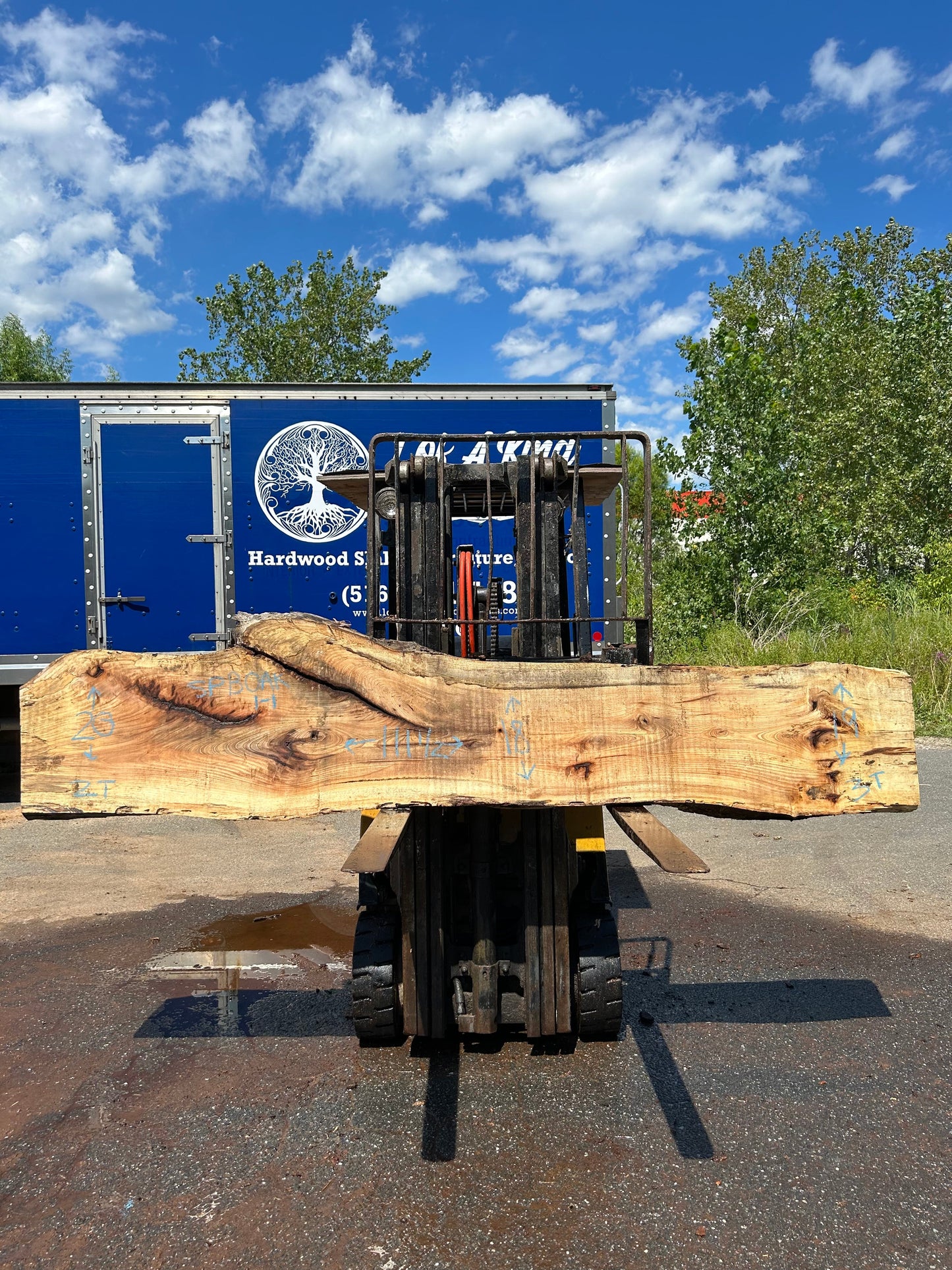 Live Edge Spalted Black Oak Slab 111 1/2"L x 18-20"W x 3"T