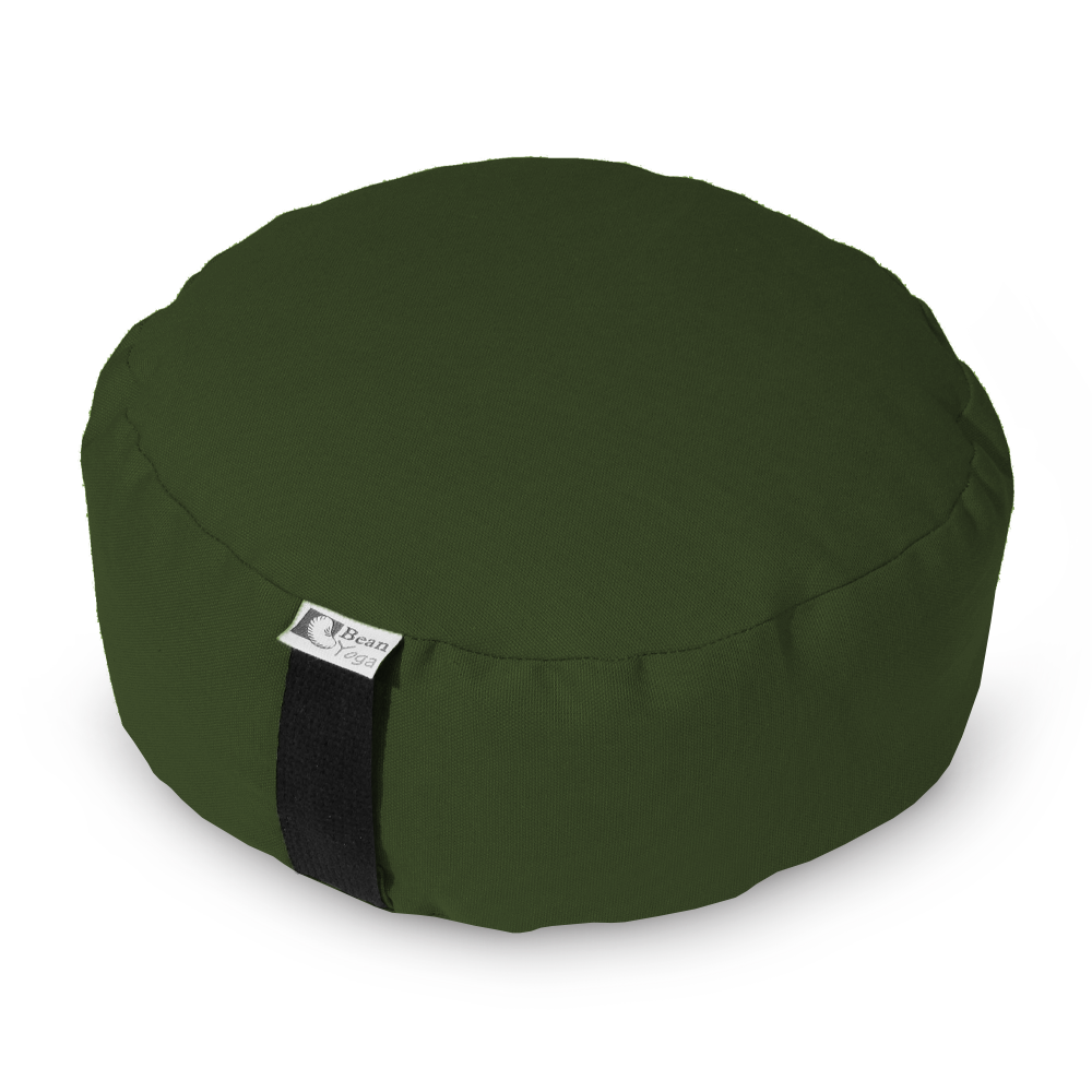 Zafu Meditation Cushion yoga pillow - Cotton & Organic Buckwheat Hull filling, Made in USA