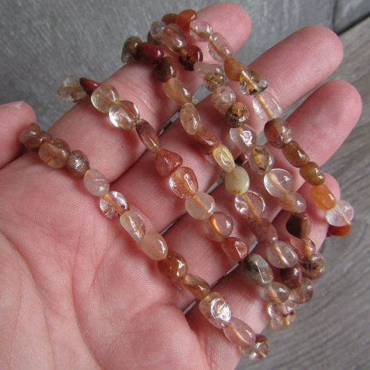 Gemstone Nugget Bracelet: Rutilated Quartz