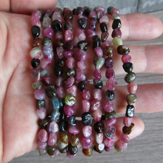Gemstone Nugget Bracelet: Multi Watermelon Tourmaline