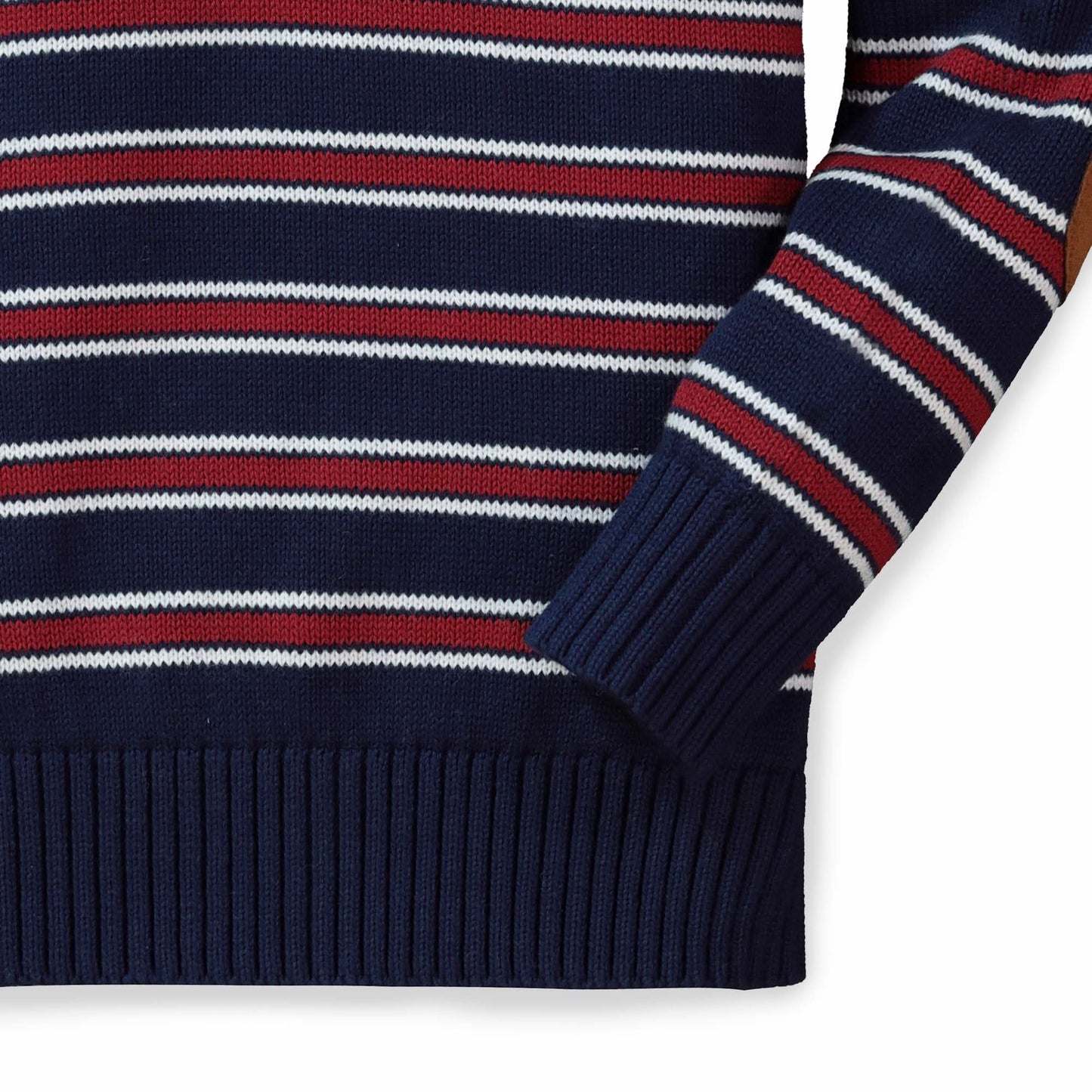 Half Zip Pullover Sweater with Elbow Patches - Baby