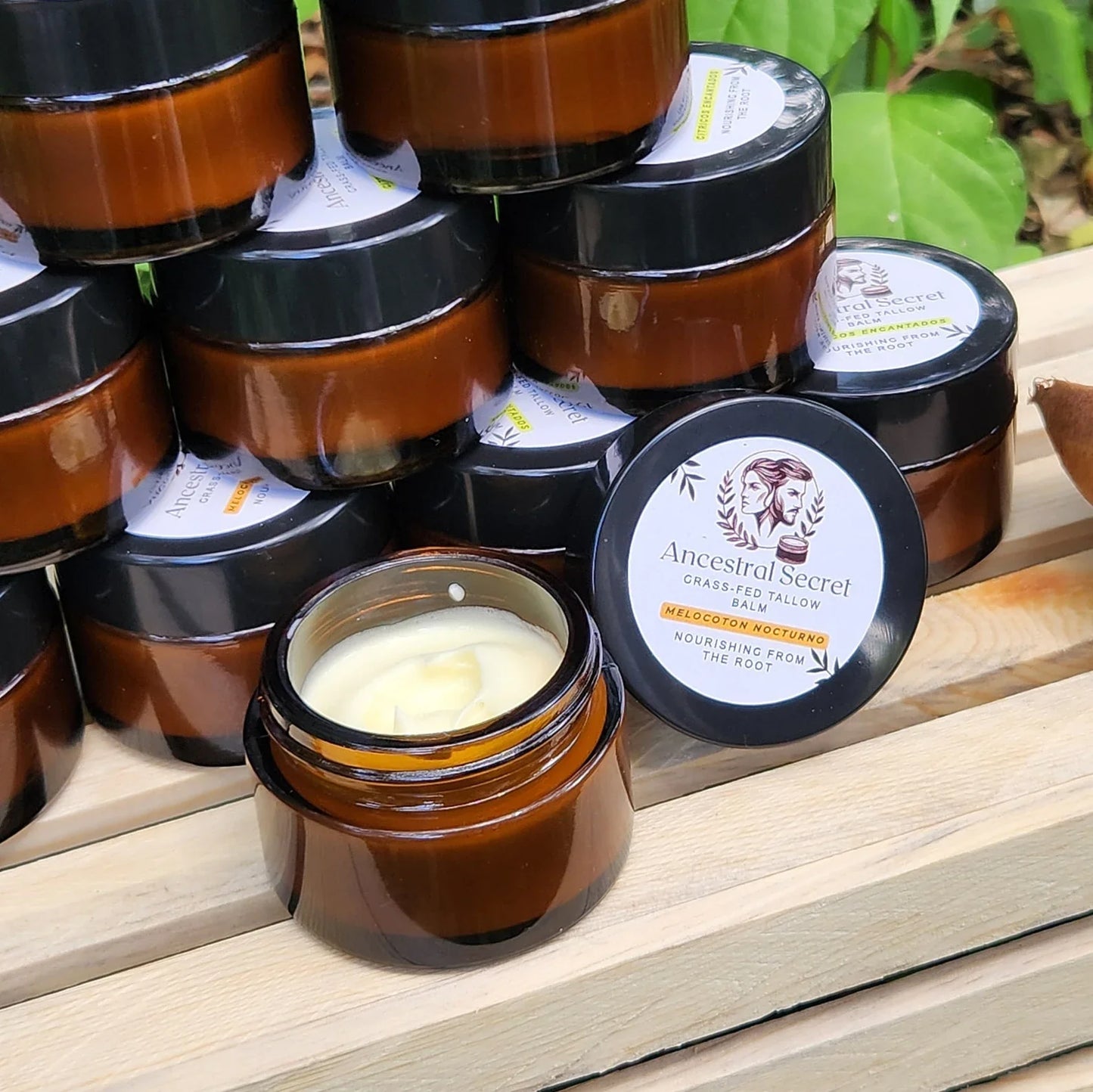 Melocoton Nocturno Handmade Beef Tallow Balm, For All Skin And Hair Types. 0.55 oz / 2 oz
