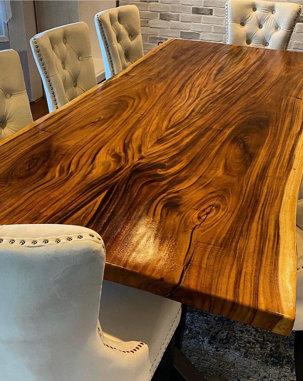 Live Edge Bookmatch Acacia Dining Table