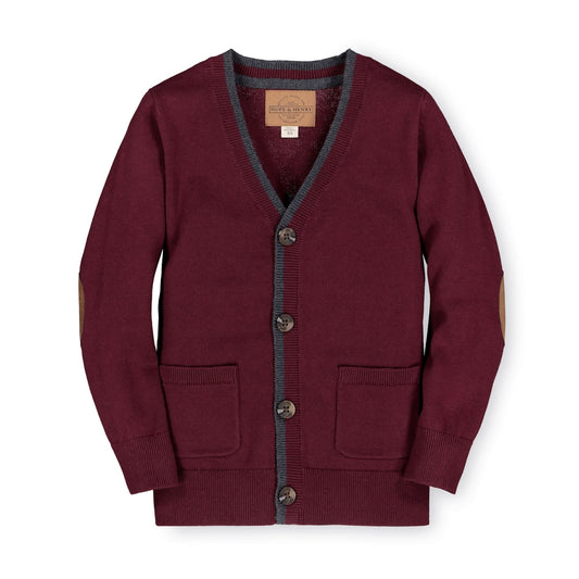 Tipped Cardigan with Elbow Patches